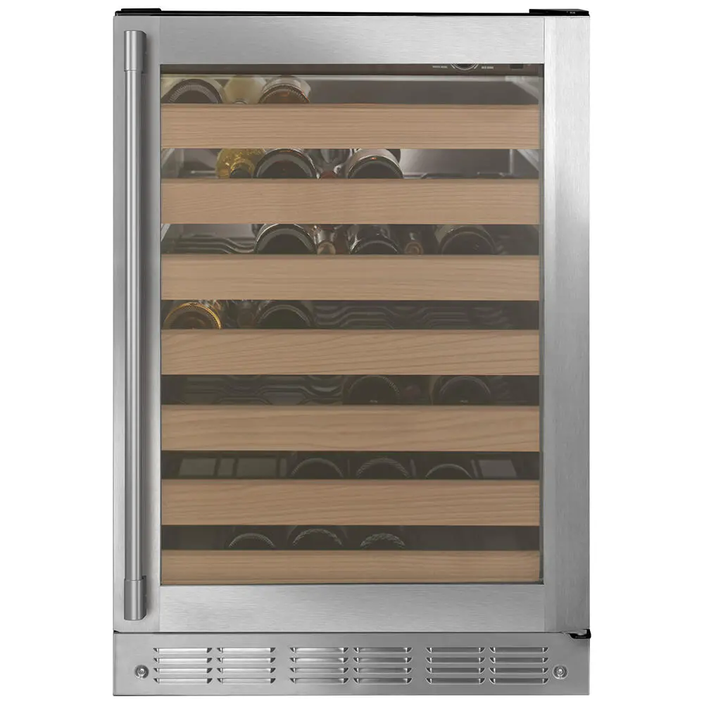 Stainless Steel win refrigerator with a clear glass door