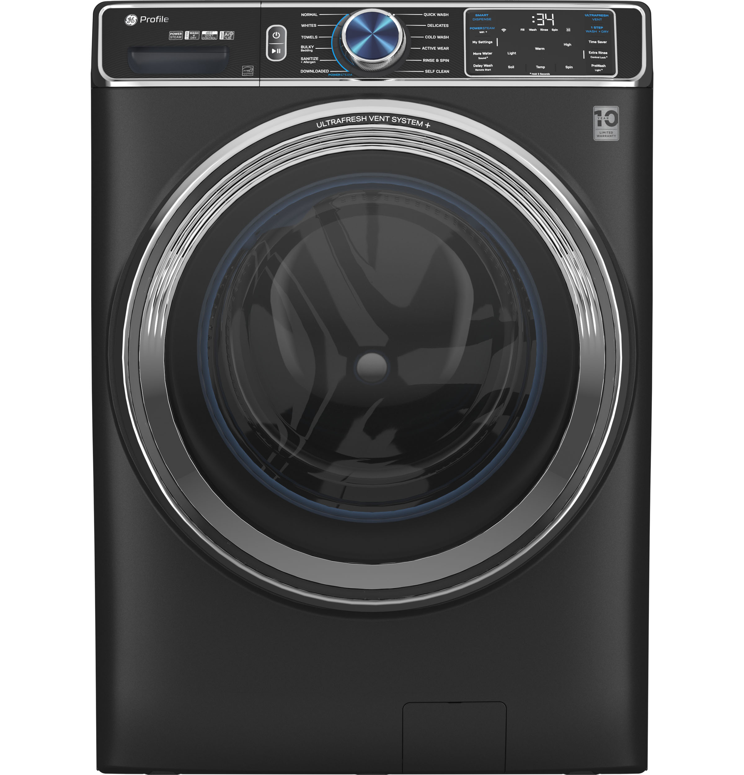 GE Profile™ 5.3 cu. ft. Capacity Smart Front Load ENERGY STAR® Steam Washer with Adaptive SmartDispense™ UltraFresh Vent System Plus™ with OdorBlock™ PFW950SPTDS