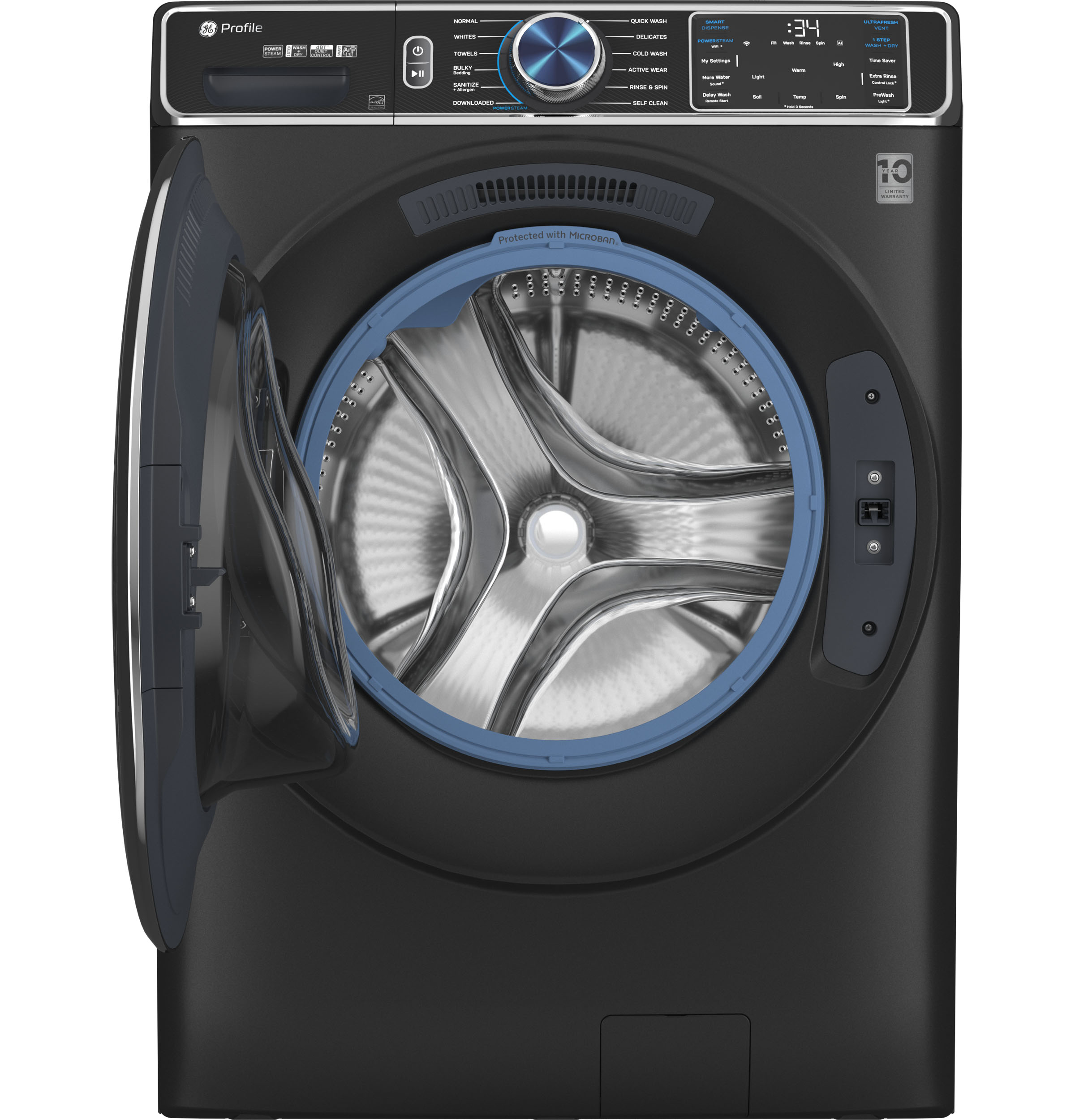 GE Profile™ 5.3 cu. ft. Capacity Smart Front Load ENERGY STAR® Steam Washer with Adaptive SmartDispense™ UltraFresh Vent System Plus™ with OdorBlock™ PFW950SPTDS