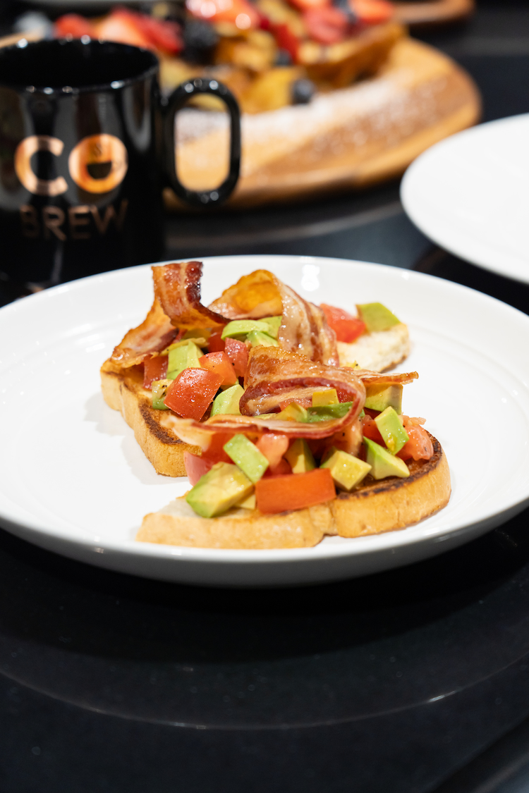 CoCreate CoBrew avocado toast with bacon